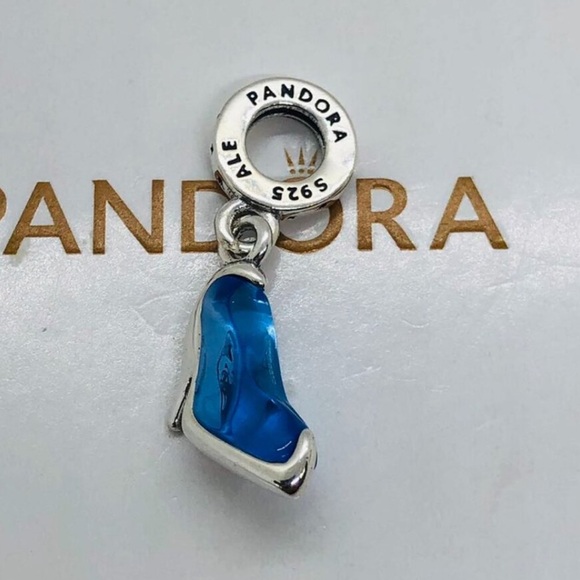 NWOT Pandora x Disney Cinderella's Glass Slipper Charm Blue Crystal - 793071C - Picture 6 of 16